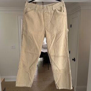 Men's - Urban Outfitters BDG Beige Corduroy Relaxed Fit Painter Pants - Size L